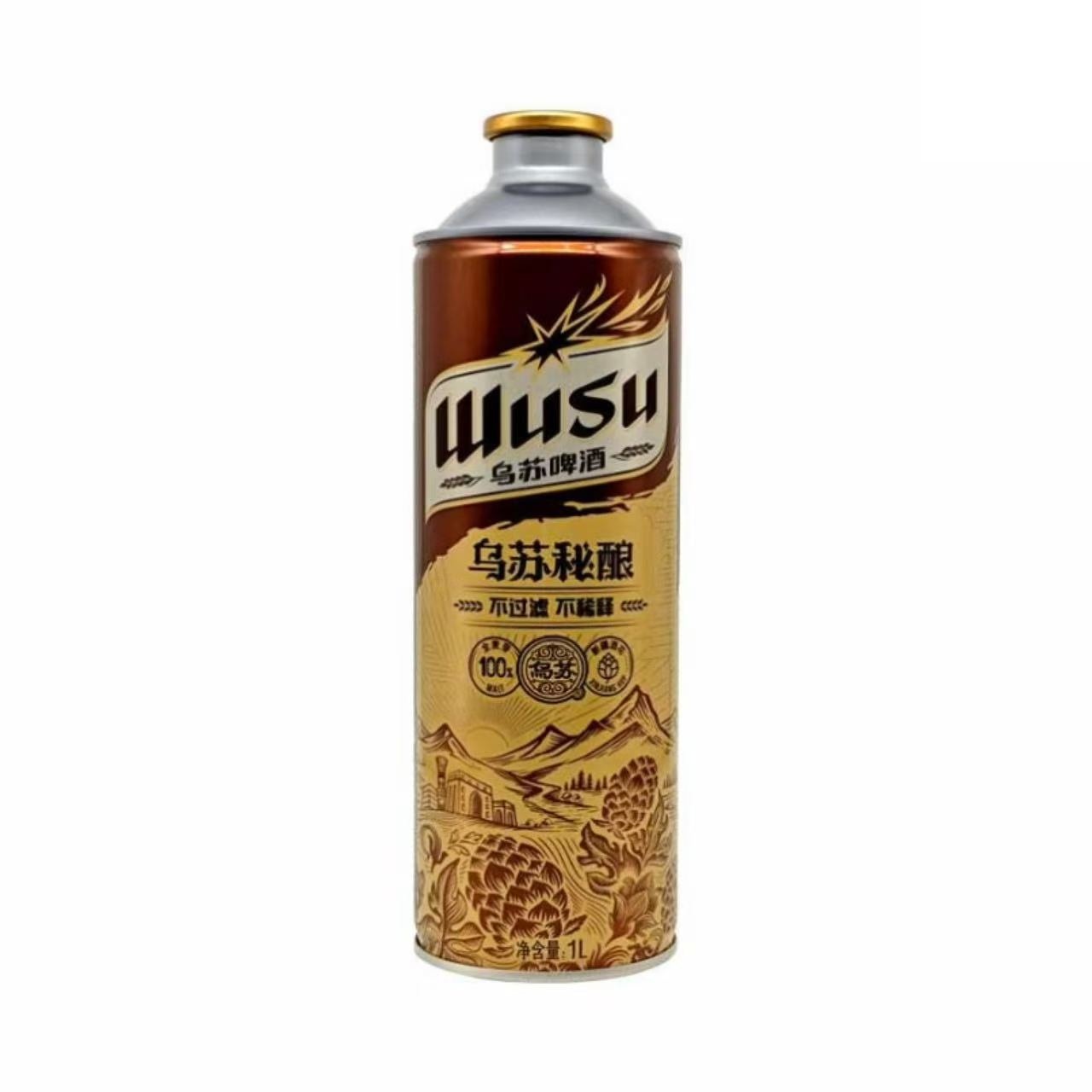 乌苏 秘酿全麦花不过滤啤酒 11.5°P 1L
