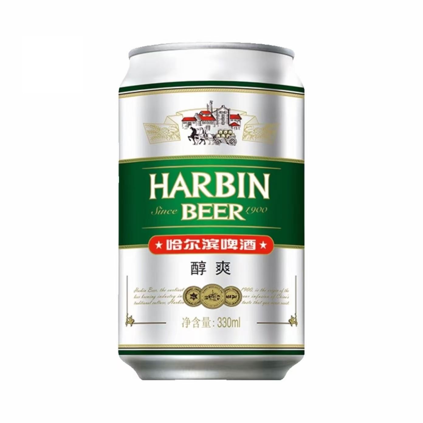哈尔滨 醇爽淡色拉格啤酒 9.0°P 330ml 330ml*24