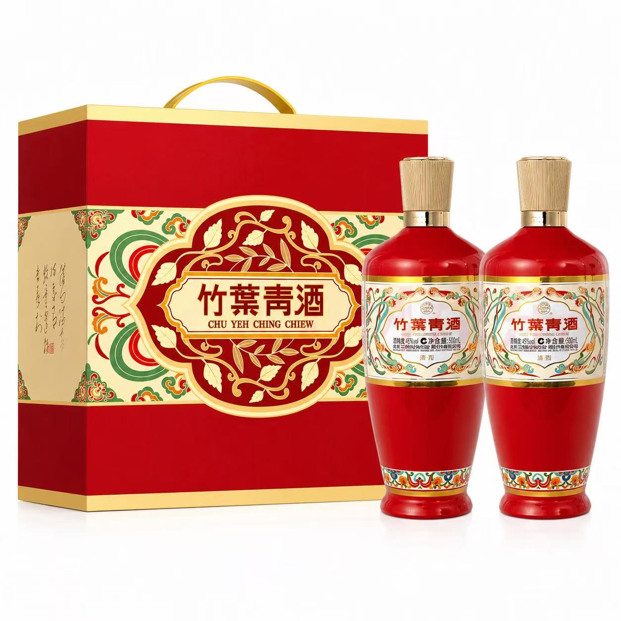 汾酒 荣耀系列 竹叶青 红瓶礼盒 45%Vol 500ml