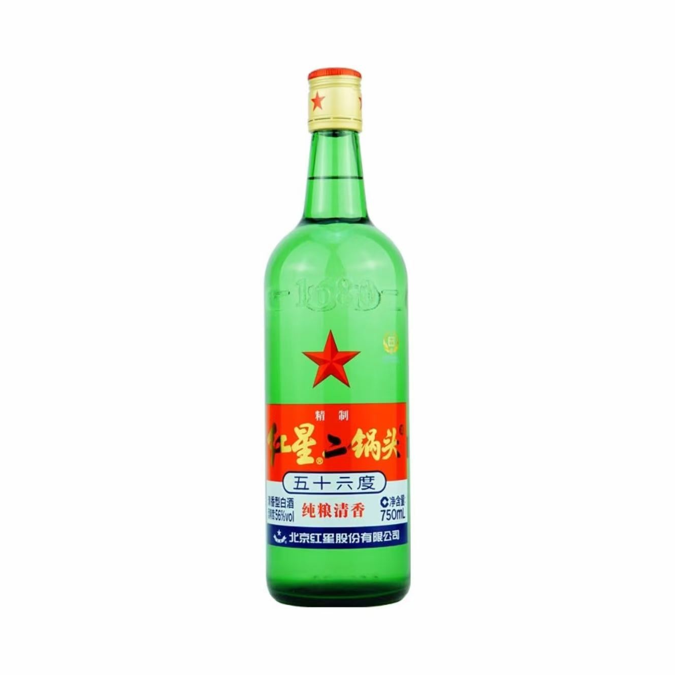 红星二锅头 纯粮清香 大二 56%Vol 750ml
