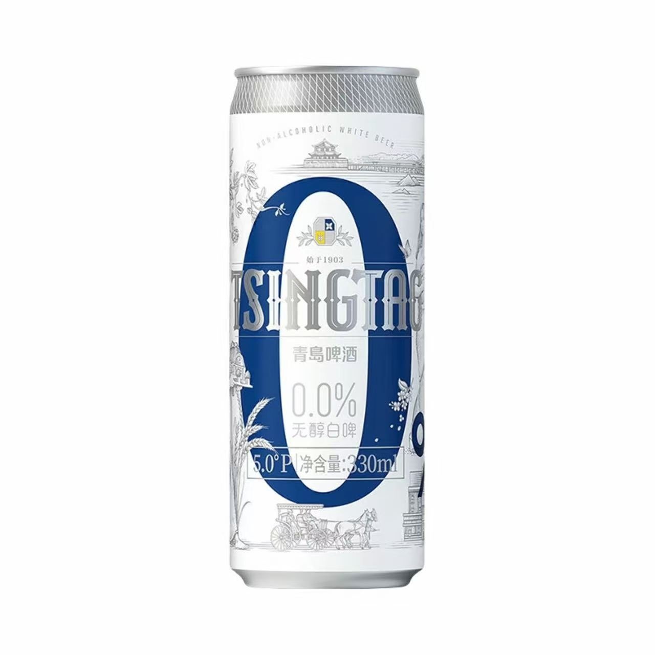 青岛 无醇白啤 5°P 500ml 330ml*24